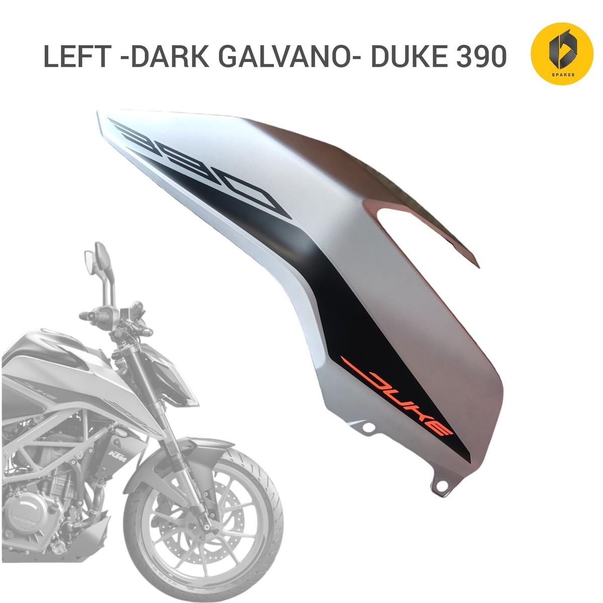 KTM DUKE 390 DARK GALVANO NEW LEFT SIDE PANEL TANK COVER OEM