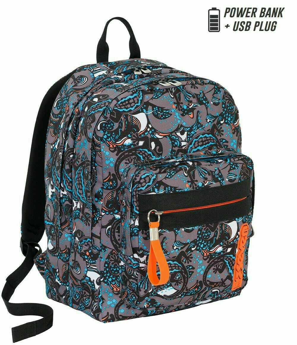 Zaino Scuola Seven Outsize Reptil con Presa USB e Powerbank Astuccio triplo  | Acquisti Online su eBay