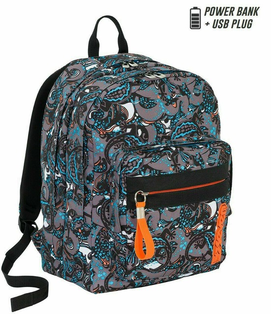 Zaino Scuola Seven Outsize Reptil con Presa USB e Powerbank Astuccio triplo  | Acquisti Online su eBay