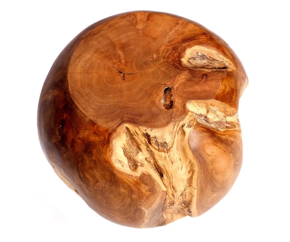 Teakwood Stool Round Solid Sitting Natural Real Wood Teakholzwurzel Teak - Image 3 of 4