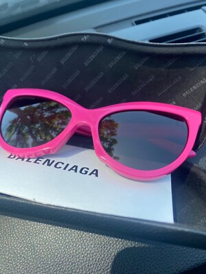 New Balenciaga Womens Cat Eye Fuchsia Silver Grey Fashion Designer Sunglasses Balenciaga Womens Cat Eye Fuchsia Silver Grey Fashion  main image 2