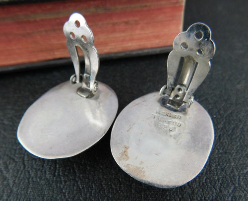 Vintage Taxco Mexico 925 Sterling Silber ovale Wellen Ohrclips - Bild 4 von 7