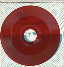 Vintage Thomas Edison Voicewriter  Ruby Red Translucent Diamond Disc #4