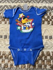 VTG Baby Mickey Mouse Short Sleeve Bodysuit Baseball