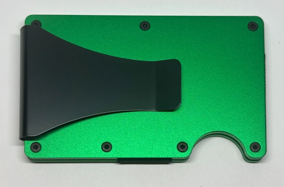 Cartera delgada de metal con bloqueo RFID grabada con láser para patos de la Universidad de Oregon Foto 2 de 4