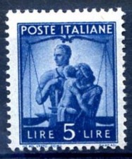 DEMOCRATICA - LIRE 5  NUOVO ** MNH