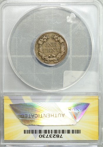 1858 Flying Eagle Cent Large Letters ANACS F 12 Fine #3730 - Picture 2 of 2