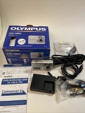 Olympus FE-190 6.0MP Digital Camera w/ Box Software All Cords Charger No Battery