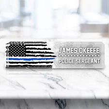 Custom Name Clear Acrylic Glass Classroom Gift Police Officer Name Plate ACS89
