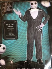 New Deluxe Jack Skellington Disney Complete Costume 5 Pcs Inc Mask XXL 48/54