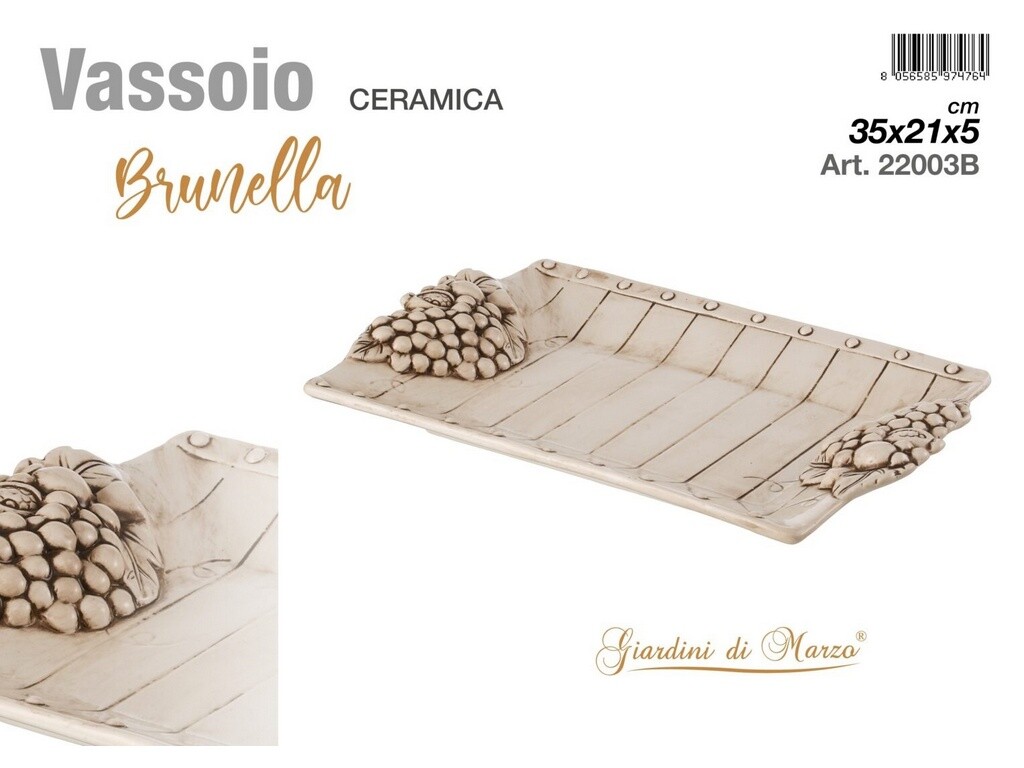 VASSOIO CERAMICA DECORATA GIARDINI DI MARZO LINEA BOTTE