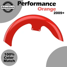 Fits 09+ Harley PERFORMANCE ORANGE 19" Reveal Wrapper Hugger Front Fender