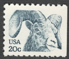 US. 1949. 20c. Rocky Mt. Bighorn. Booklet Single. MNH. 1982