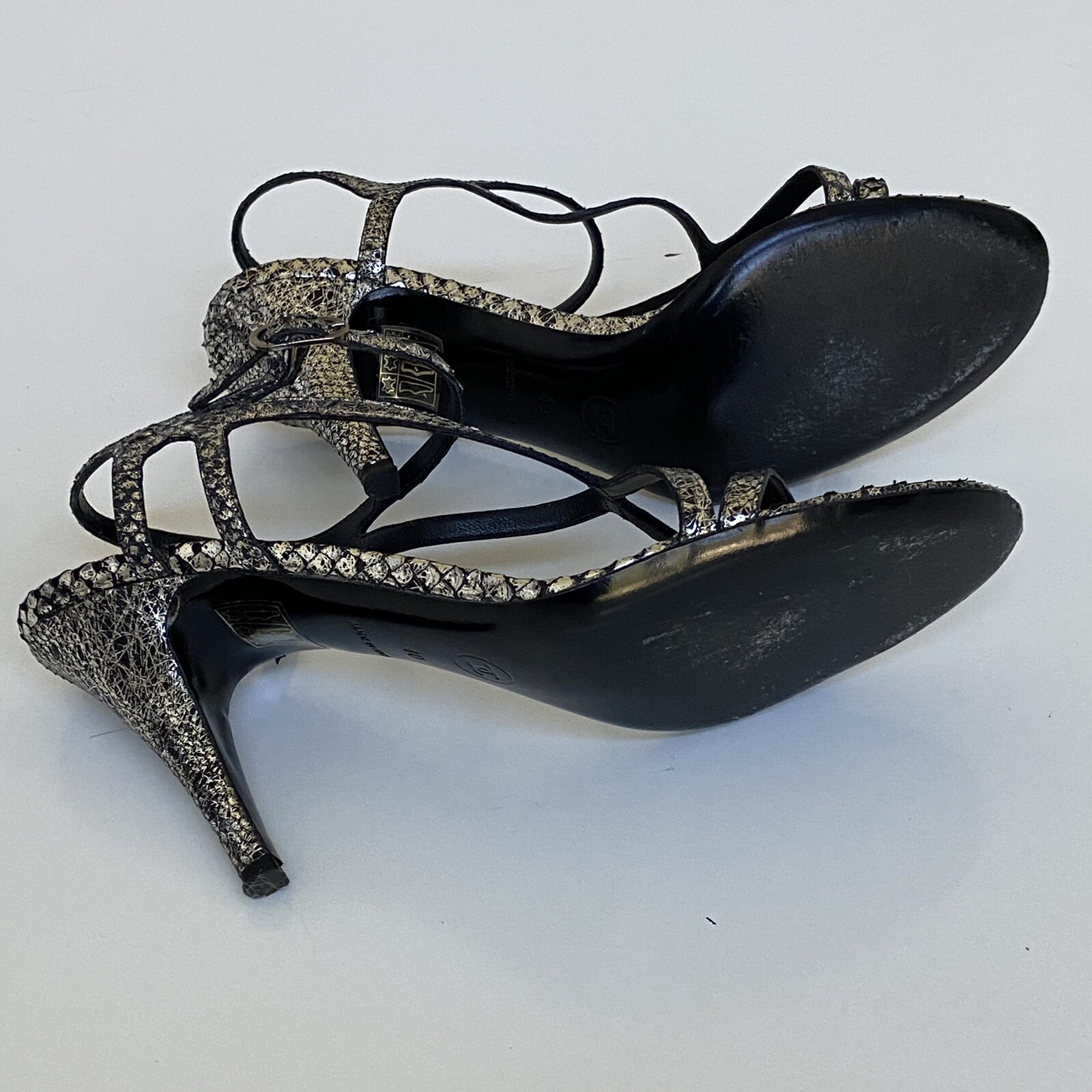 CHANEL - METALLIC PYTHON SNAKE SANDALS - image 5