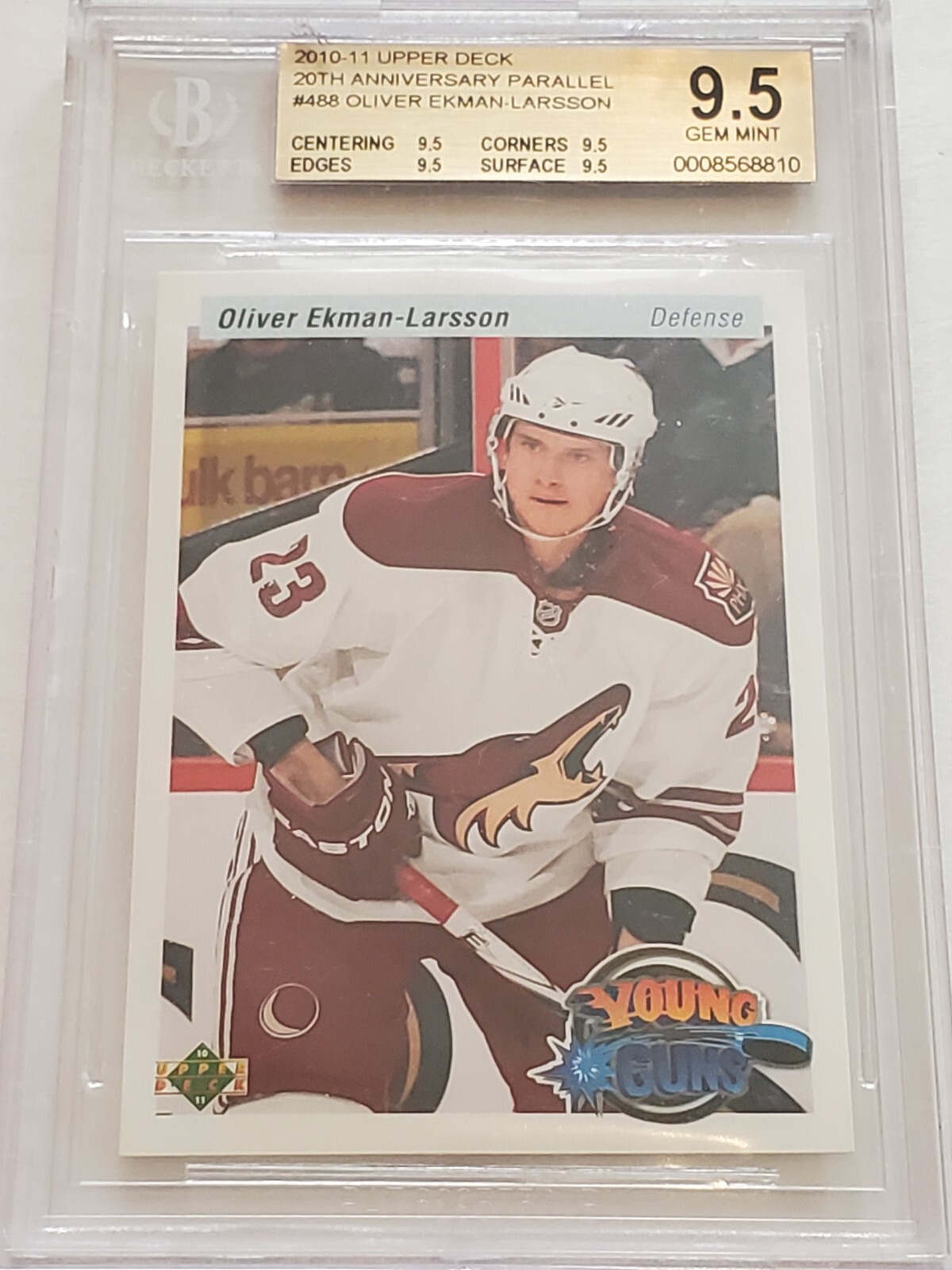 2010 Upper Deck #488 Oliver Ekman-Larsson Young Guns Rookie RC BGS 9.5 GEM MINT