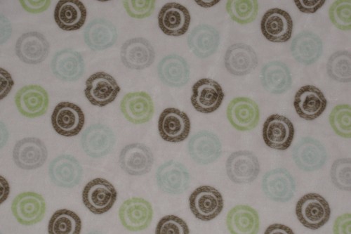 Little Miracles Green Lamb Baby Blanket Gray Brown Circles - Picture 4 of 5