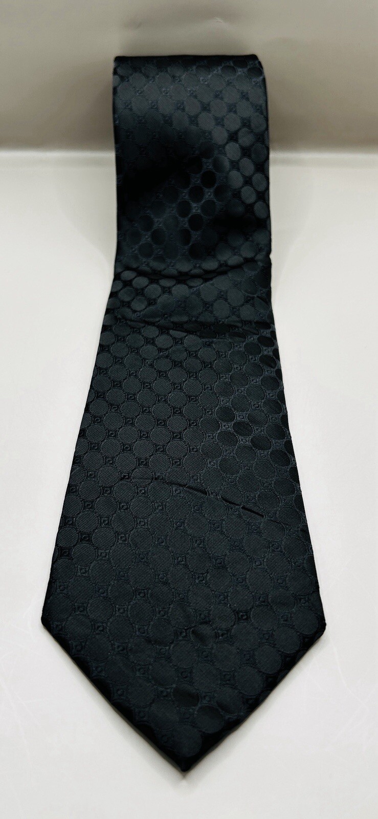 Croft & Barrow Solid Black With Circle Pattern Me… - image 1