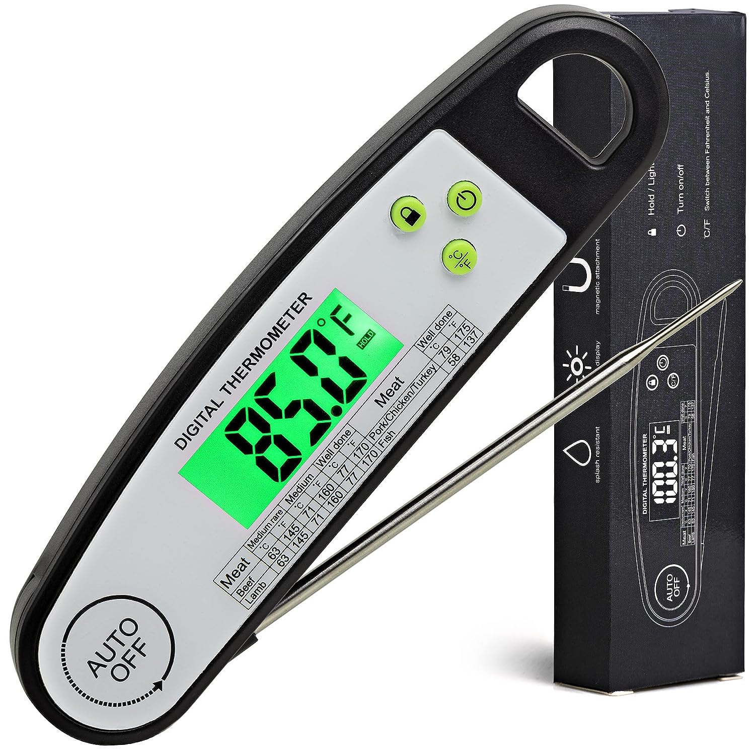 Meat Thermometer Digital, Meat Thermometers for Grilling, Food Thermometer with-image