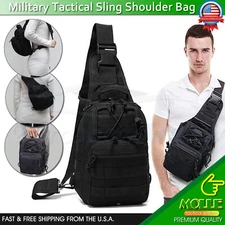 Tactical Sling Bag Military Outdoor MOLLE Crossbody Shoulder Backpack Chest Pack