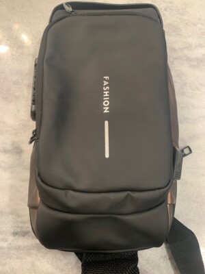 Men's Sling Backpack Waterproof Anti-theft Shoulder Crossbody Chest Bag USB Port
