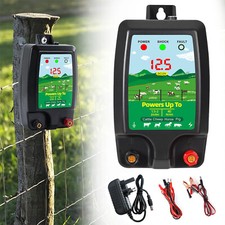Electric Fence Energiser Controller 10km Range 12V/230V Horse Shepherd Fencing