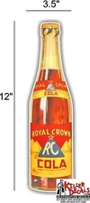 (RC-4) 12" RC COLA ROYAL CROWN BOTTLE MACHINE SODA POP STICKER DECAL 
