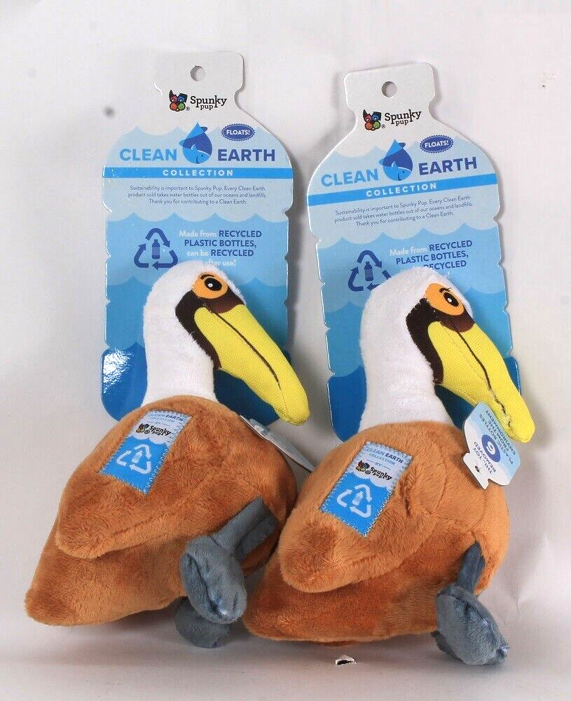2 Ct Spunky Pup Clean Earth Collection Recycle Plastic Bottle Dog Toy S