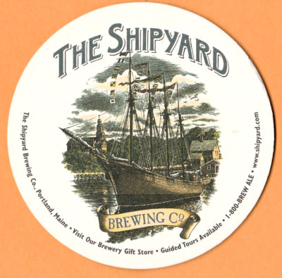 Shipyard Brewing Co 10 Years Beer Coaster Portland ME