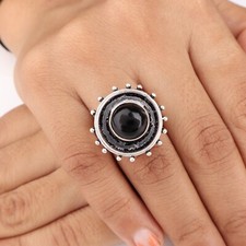 Natural Black Tourmaline Gemstone 925 Sterling Silver Jewelry Handcrafted Ring