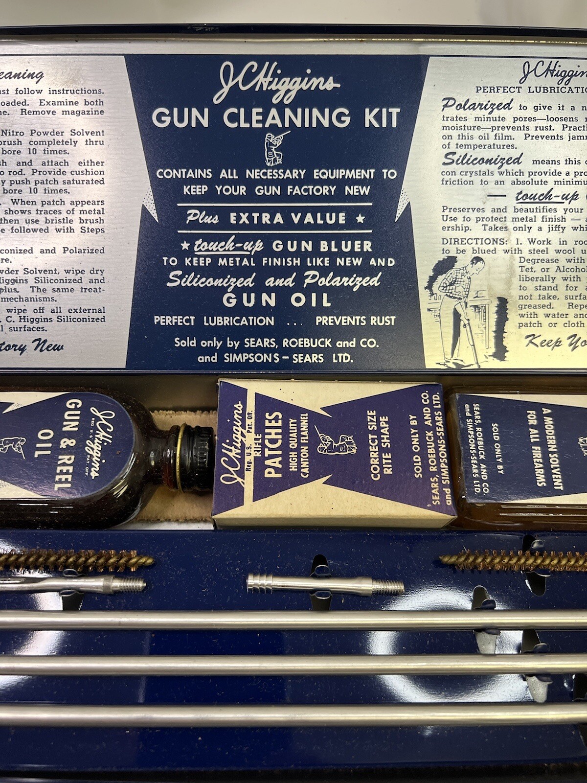 Vintage JC Higgins Rifle Cleaning Kit No 713 with Metal Case eBay