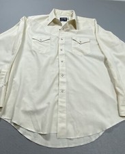 Vtg, Wrangler Shirt, 17X35,White, Pearl Snap, Western, Cowboy, Long Sleeve