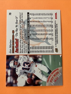 Dan Marino Miami Dolphins #73 greatest game 1996 fleer Football