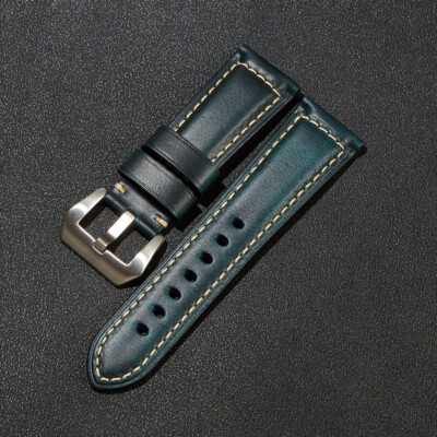 High-grade Italian Vintage Oil-waxed Genuine Leather Watch Band 20/22/24/26mm