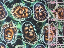 Custom Cotton Woven Fabric Star Wars Chewy Chewbacca By the 1/4 Yard 9x56 