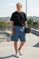 Wrangler Jeans Shorts Mens 32 Blue Relaxed Fit Denim Streetwear Skatter Y2K 90s