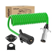 Nilight 7 Pin to 6 Pin Trailer Adapter 7 Wire to 6 Wire Trailer Plug Coiled C...