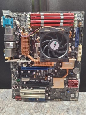 *COMBO Asus M2N32-SLI Deluxe AM2+ AMD Athlon 64 X2 6000+ DDR2 RAM ATX Cooler