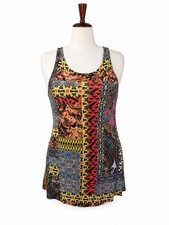 Women's Vintage Y2K Mini Dress with Open Back and Mixed Print