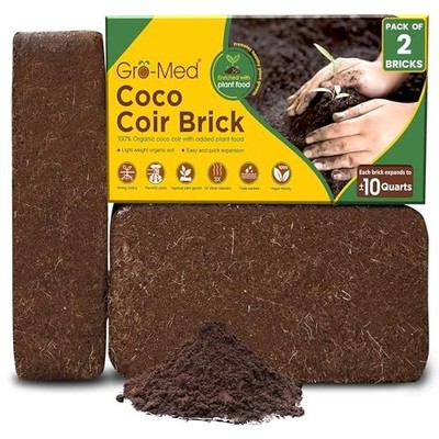 Coco Coir Brick 10 Lbs   Expands to 20Quarts   Organic Potting Soil- USA STOCK!