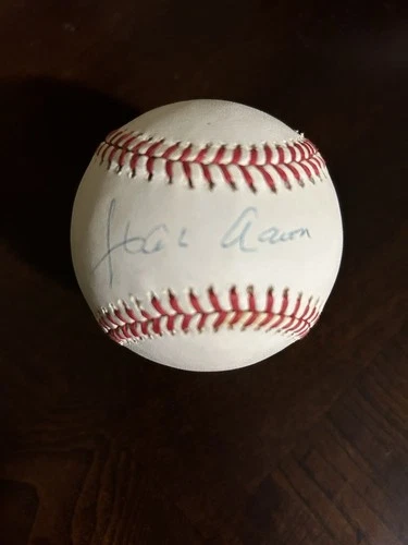 Hank Aaron Autographed Baseball