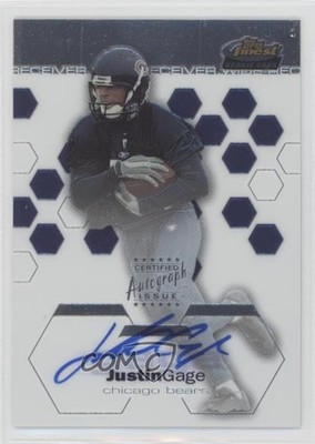 2003 Topps Finest Rookie Auto 910/999 Justin Gage #144 Rookie Auto RC 1dm7