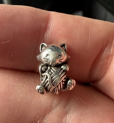 Pandora Charm Kätzchen Katze & Garnkugel Sterlingsilber