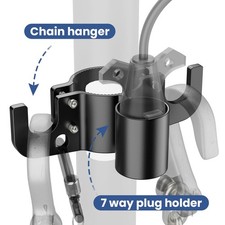 Aluminum Trailer Towing Chain Organizer with 7-Way Plug Holder RV Tongue Jack
