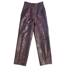 VTG 100 Leather Pants Georgetown Design Brown Made In Korea Women's Size 7/8