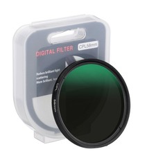 58mm Circular Polarizer Filter Camera Lens Filter with Len Cap Black