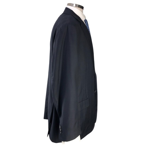 ISAIA Mens Size 46L Sport Coat Blazer Base S Super 130s Midnight Blue Windowpane - Picture 11 of 19