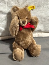 Vintage original STEIFF fully jointed 10" BEAR 0202/26 MASKED FACE Brown Mohair