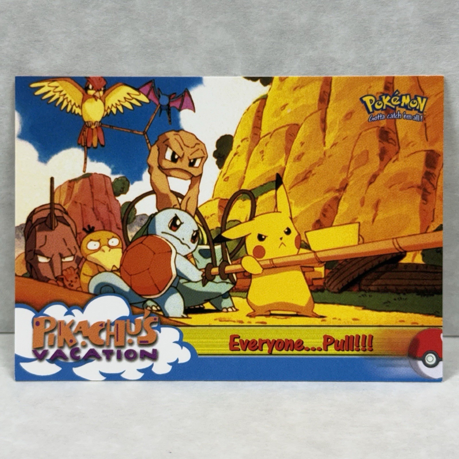 1998 Pokemon Card - Everyone...Pull!!! 52 - Pikachu's Vacation - Topps Blue NM