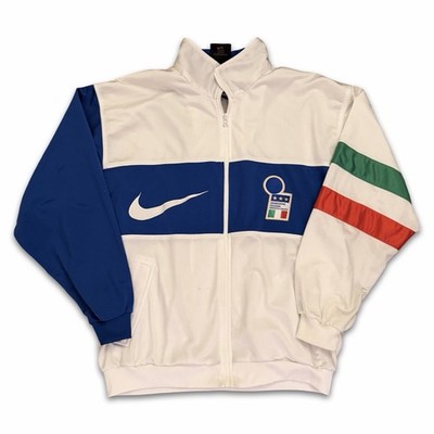 Vintage 90's Nike Italy Football Jacket Soccer Mens Track Top Zip Maglia Size L