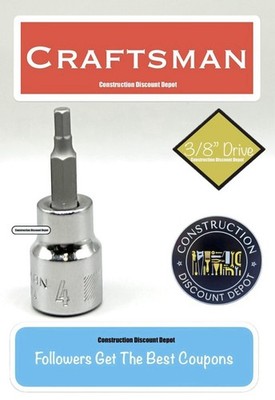 4mm CRAFTSMAN CMMT42674 Metric MM Hex Bit 3/8-in Drive Shallow Socket Ratchet